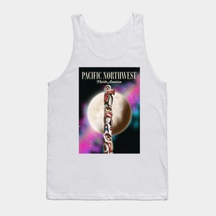 Pacific Northwest Totem pole travel poster Tank Top